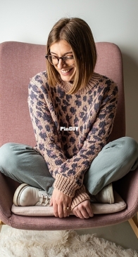 Leopard Sweater Lion Brand Yarn - Free