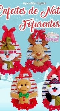 Algodao Doce Feltros- Vania Bueno - Cute Christmas Ornaments-Enfeites de Natal Fofurentos - Portuguese- Free