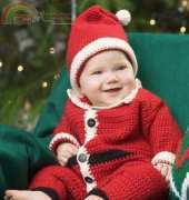 Red Heart LW2075-Infant Santa Suit and Hat