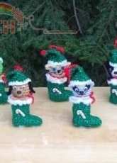 Crafts for Angels Designs - Barbara Maroney - Christmas Boot Babies Ornaments Set 2