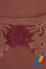 White - Purple Flower Lace Towel Edge