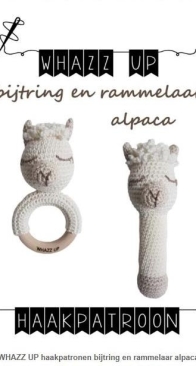 WHAZZ UP - Sandra Vriezema - Alpaca teething ring and rattle - Bijtring en rammelaar alpaca - Dutch