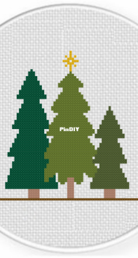 Daily Cross Stitch - Pine Tree Cluster