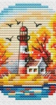 Lighthouse and Autumn 2 by Toma Mishukova