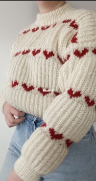 Heart sweater - Rauma Garn/knittingkiki - English