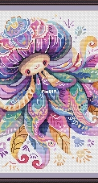 Tidy Patterns - Fish02 - Whimsical Cute Jellyfish - Mohamed Amine Zribi