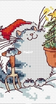 Sherry Lewis Kits SLKD17 Cat With Christmas Tree by Margaret Sherry PCS + XSD