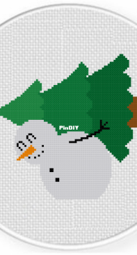 Daily Cross Stitch - Snowman Brings a Tree