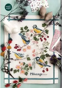 Création Point de Croix No.99 - mesange bleue by Monique Bonnin