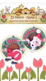 Di Feltro - Natal 1 - Guirlanda Dupla Noel Divertido - Felt pattern - Portuguese