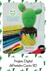 Atelie Linhas & Sonhos by Virginia Campina - Alfineteiro Cocto 3D -Felt Pattern -Portuguese