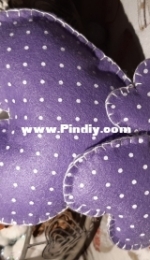 Felt lilac hearts