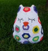 knitted owl pillow