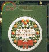 Christmas Wreath Card From Cross Stitch Collection 19 - 10-11-1995
