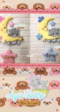 Agus Fieltro - Osito de Peluche en la luna / Teddy Bear on The Moon  Maria Jose Crisosto - Felt - Spanish