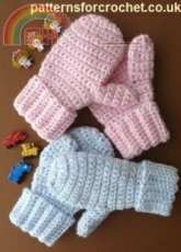 Patterns for crochet - Childrens mittens - Free