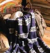Patons-Greek Key Striped Afghan