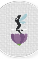 Daily Cross Stitch - Purple Flower Fairy