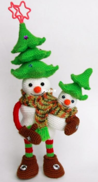 Inspired Crochet Toys - Lenchobird - Elena Pichugina - Kind Snowman Family