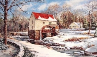 Abakan - Winter Water Mill by Urszula Przygrodzka