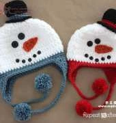 Repeat Crafter Me - Crochet Snowman Hat by Sarah Zimmerman