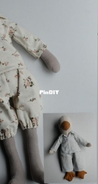 EFI Little Things _ shirt style pajama with collar ( to fit any of 55 cm and 30 cm ) _ English