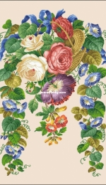 Antique Cross Stitch - Morning Glory Flower Basket by Anastasia Alex - XSD
