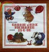 DMC K1132 Country Companions - Girl Birth Sampler