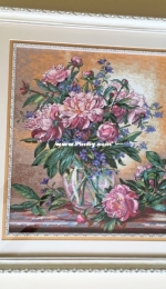 Embroidery "Peonies and bells"