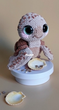 Inessa Knit / Pattern Leka Toys _ plushie crochet turtle ornament _ English
