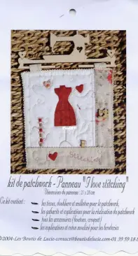 Les Boutis de Lucie - Panneau I Love Stitching - French