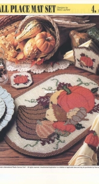 Annies Fall Place Mat Set Plastic canvas 4 Home Decor