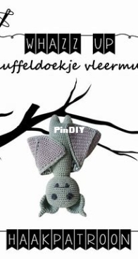 WHAZZ UP - Sandra Vriezema - Bat Cuddle Lovey Blanket - Knuffeldoekje Vleermuis - Dutch