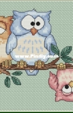 Owls on the Branch by Olesia Gavrilova
