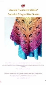 MUC - Monika Udziela - Colorful Dragonflies Shawl - Chusta Kolorowe Ważki - English and Polish