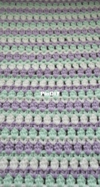 Kathie Sew Happy - Kathie Schoren - Bobble and V Stripe Crochet Blanket
