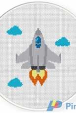 Daily Cross Stitch - Fighter Jet