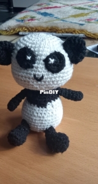 My very first finished amigurumi panda.