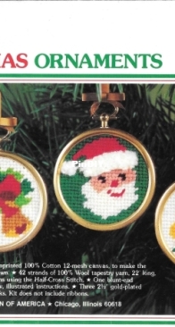 Needlecraft WonderArt - 6890 - Bells, Santa and Tree Christmas Ornaments - Plastic Canvas