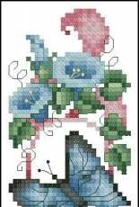 Butterfly and Bluebells Bookmark by Pamela Kellogg