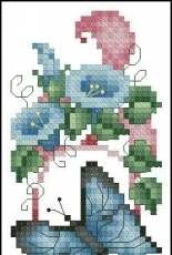 Butterfly and Bluebells Bookmark by Pamela Kellogg