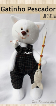 Tais Ferreira Atelie - Fishing Kitten - Gatinho Pescador - Portuguese