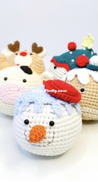 Happy Dolls Handmade - Lucy Magic Pattern - Julia /Kate - Negovorina - Set 5 Christmas ornaments
