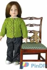 Berroco-Doll Aran Cardigan for 18"inch Doll by Brenda York-Free