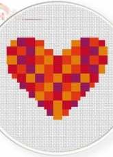 Daily Cross Stitch - Women Heart Red
