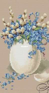 Ameli Stitch -  forget-me-nots And Willow by Anna Smith / Kuznetsova