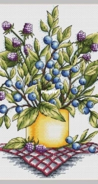 SA-Pattern - Bouquet with blueberries by Alexandra Zamorina