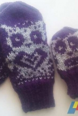 Childrens Viola the Owl Mittens by Milla H.-Eng.,Finnish-Free