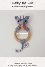Yarn Wave - Banga Vaicekauskiene - Kathy the Cat Rattle and Teether