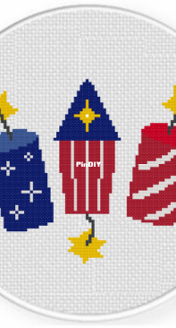 Daily Cross Stitch - Fire Cracker Trio - FREE